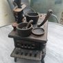 Vintage Miniature Cast Iron Stove Image 2