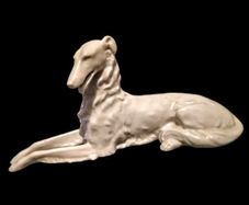 Large HEREND Borzoi dog statue