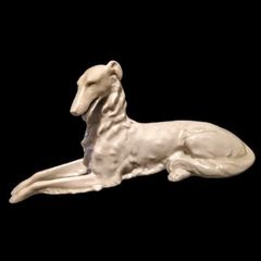 Large HEREND Borzoi dog statue