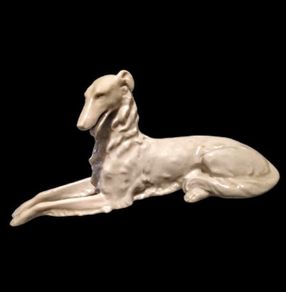 Large HEREND Borzoi dog statue