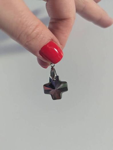 cross crystal white golden plated