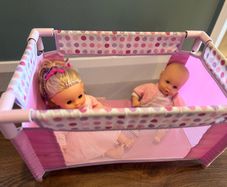 Doll Playpen with 2 Dolls