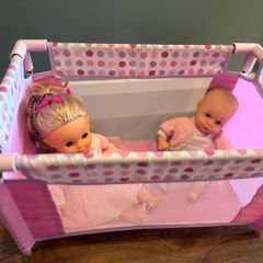 Doll Playpen with 2 Dolls