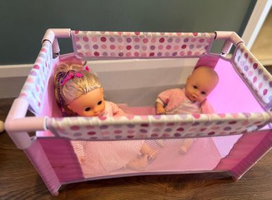 Doll Playpen with 2 Dolls