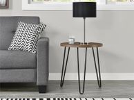 main image for ad Dorel Owen Retro Round End Table- Walnut - 3613222COMUK