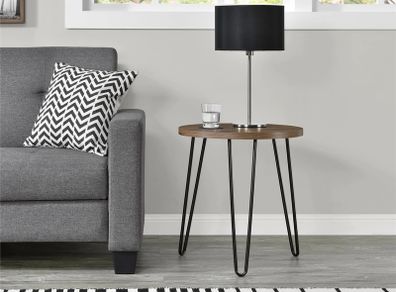 Dorel Owen Retro Round End Table- Walnut - 3613222COMUK