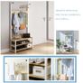 BRAND NEW Coat Rack Shoes Rack Clothes Hanger Bedroom Living Room Furniture Floor Standing Wardrobe Clothes Metal Iron Hanging Shelf BLACK Image 2