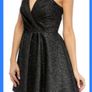 Sparkling short strapless evening dress with straps, black, size 8 Image 3