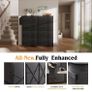 Fabric Chest of Drawers - Canvas Storage Unit with 8 Large Drawers Label Cards, Side Pocket & Hook for Living Room, Hallway, Bedroom Image 4