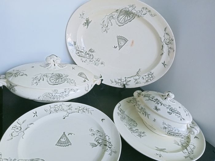 Antique 1870' George Jones pottery  NEBO dinnerware