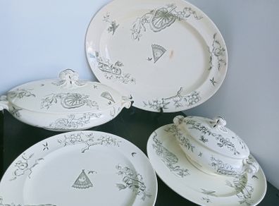 Antique 1870' George Jones pottery  NEBO dinnerware