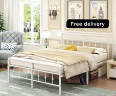 Double Bed Frame 4ft6 with Headboard and Footboard