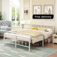 Double Bed Frame 4ft6 with Headboard and Footboard