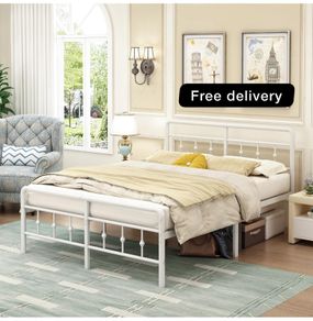 Double Bed Frame 4ft6 with Headboard and Footboard