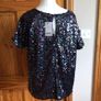 Next Ladies Festive Blue Sparkly Sequin Evening wear party Top Size 18 BNWTS Includes postage Image 3