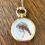 Gold Edwardian portrait fob and chain 9k Image 5