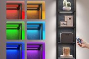 Bookcase Narrow  with 6 levels and LED lights with 25 colors, 6 brightness levels, 10 flashing modes, and 6 flashing speeds