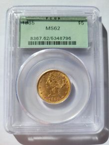 5 dollar 1885 gold coin PCGS grading