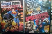 Superman Batman Public Enemes/apocalypse Dvd Bundle Dc Comics Superheroes