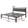 King Size Bed Frame with Storage Headboard, Metal Upholstered Platform Bed Frame King Size/Under Bed Storage/No Box Spring Needed, Dark Gray King Bed Frame Image 8