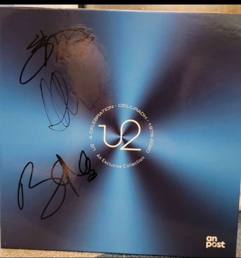 U2 RARE signed An Post stamps box