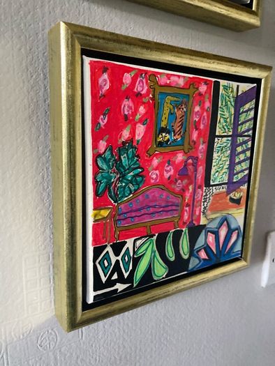 Original Matisse Inspired Artwork Framed  Original Art Contemporary Irish Art Floral Art
