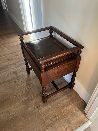 Antique Victorian Oak Piano Stool