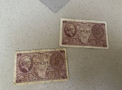 Italy! 5 Lire Banknotes Lot