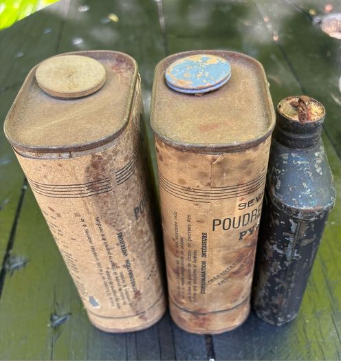 3 x Antique Gunpowder Tins