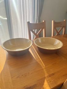 Stoneware Mixings Bowls Large Pair