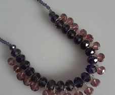 Necklace - Pink and Purple Glass Beads