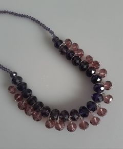Necklace - Pink and Purple Glass Beads