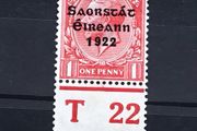 Ireland 1922 Alex Thom Saorstat 0.5d Green With Control Margin T 22 Sg53 MH