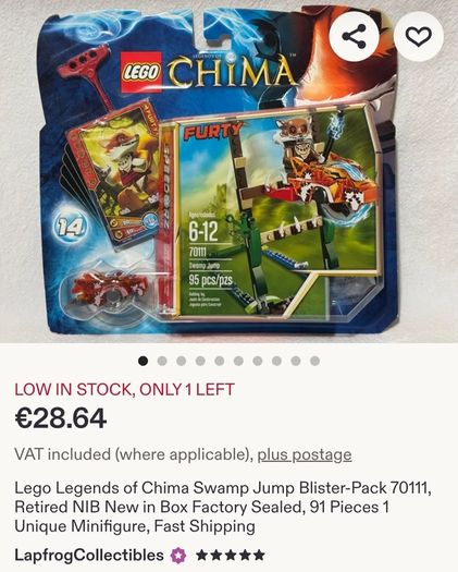 x2 Bundle - Lego Legends Of Chima Sets - 70111 & 70112 - With x2 Figures, x10 Trading Cards, x2 Power Up Speedors, Weapons, Instruction Manuel, Etc...