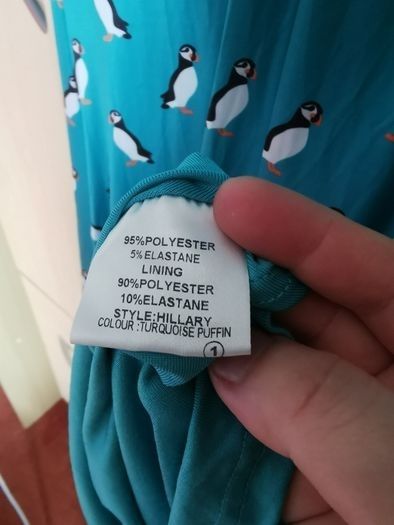 NEW - Lindy bop turquoise puffin dress UK 10-12