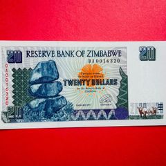 Zimbabwe  20  Dollars  1997  Verified Under Uv Light.  ( Uncirculated )