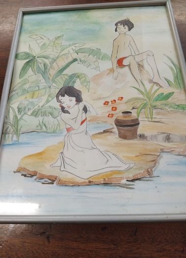 Vintage Jungle Book Painting