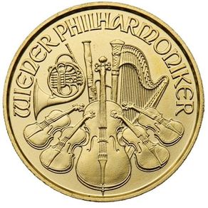 Small rare 2016 1/25 oz 1.3gr Austrian Gold Philharmonic  Coin