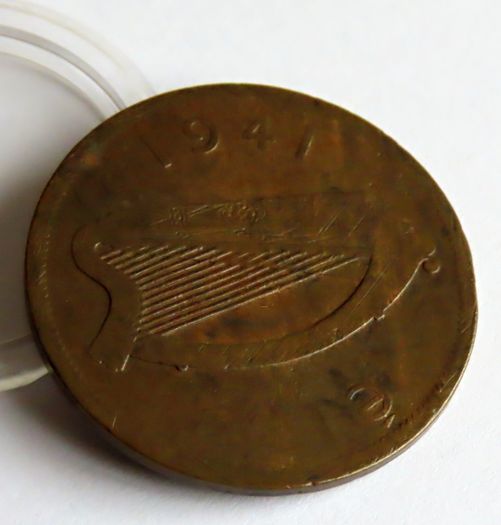 Exceptional Severe Irish error coin 1941 Penny