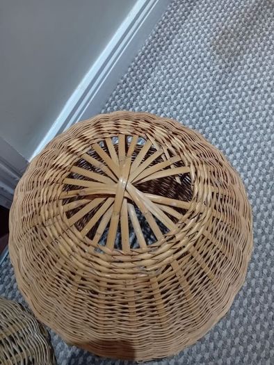 2 x Vintage Wicker Pendant Light Shades