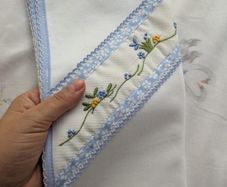 Hand-Embroidered Baby Comforter  Traditional Madeira Embroidery