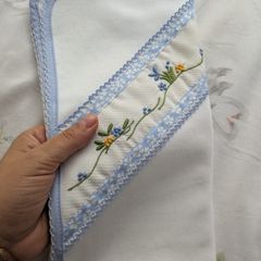 Hand-Embroidered Baby Comforter  Traditional Madeira Embroidery