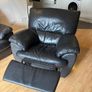 Black Leather Sofa & Recliner Image 4