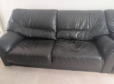 Free 3 piece faux leather sofa suite