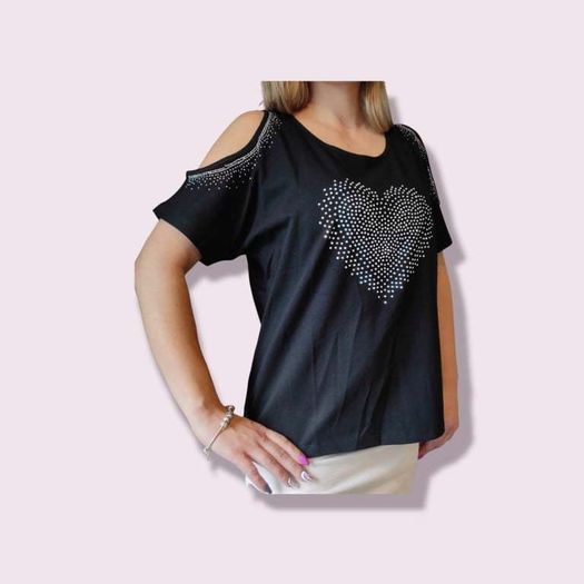 Tops Women Coldshoulder heart