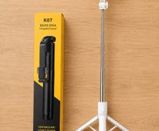 New 170cm white Bluetooth Selfie Stick Tripod with 2 LED Lights and Remote iPhone and Android