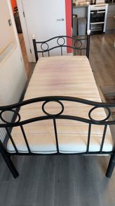 Single Metal Bed with mattress and cover