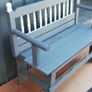 Solid wood outside garden seat newly painted Image 2