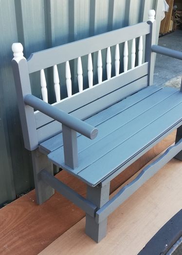 Solid wood outside garden seat newly painted