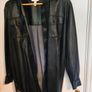 H&M Black Faux Leather Shirt Dress  Size S Image 8